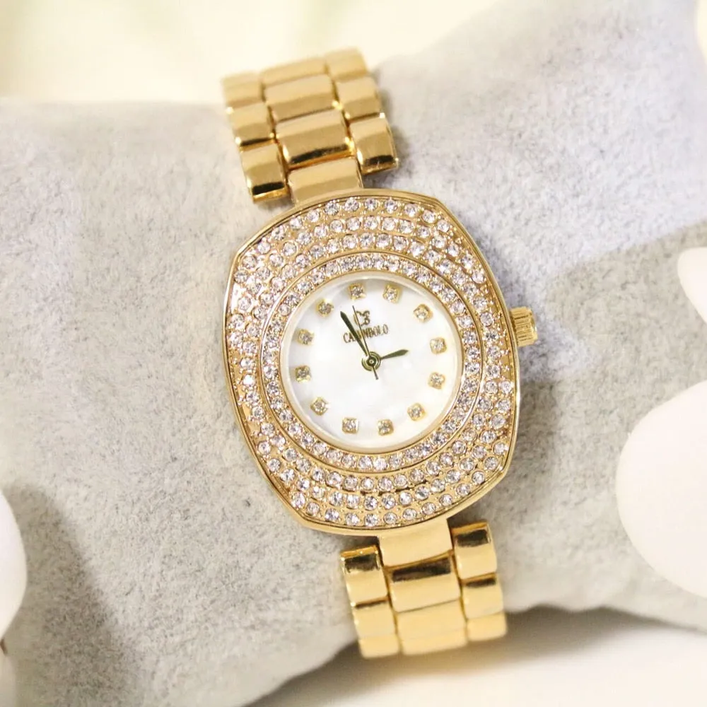 Women's Luxury Fashion Rectangle Full Rhinestone Quartz Watches