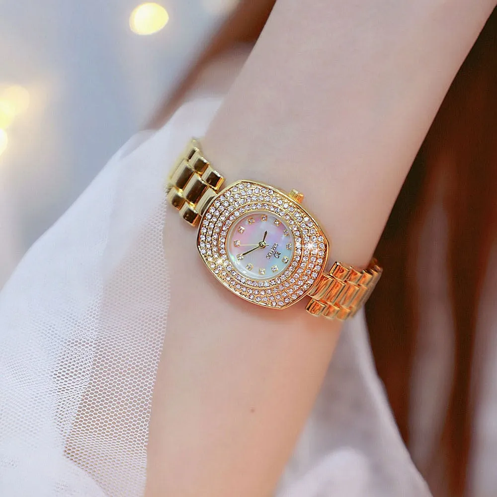 Women's Luxury Fashion Rectangle Full Rhinestone Quartz Watches