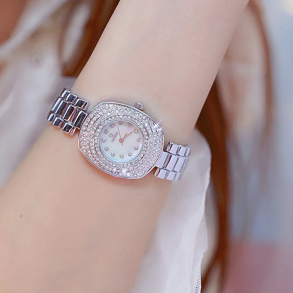 Women's Luxury Fashion Rectangle Full Rhinestone Quartz Watches