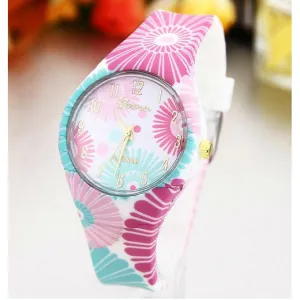 Women's Silicone Printed Designer style Rubber Band Watch - Analog Fashion wristwatch