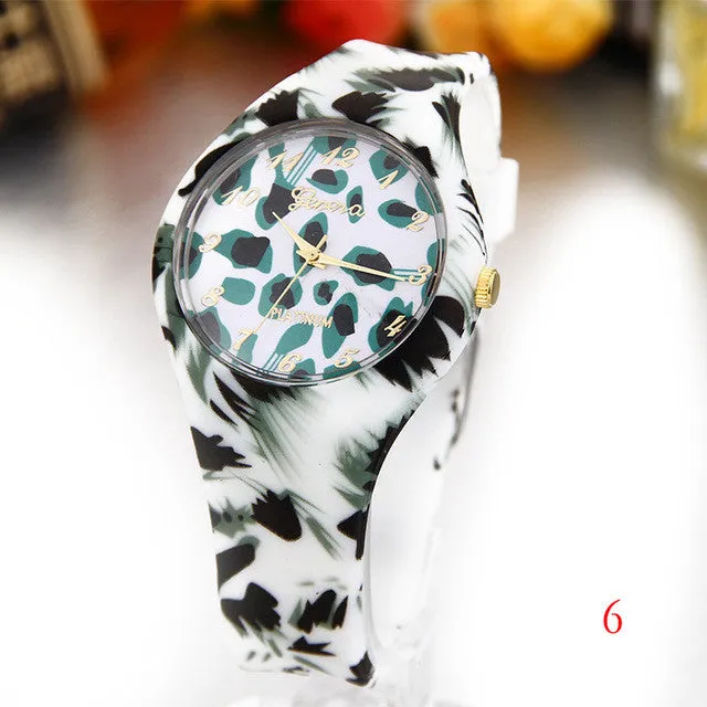 Women's Silicone Printed Designer style Rubber Band Watch - Analog Fashion wristwatch