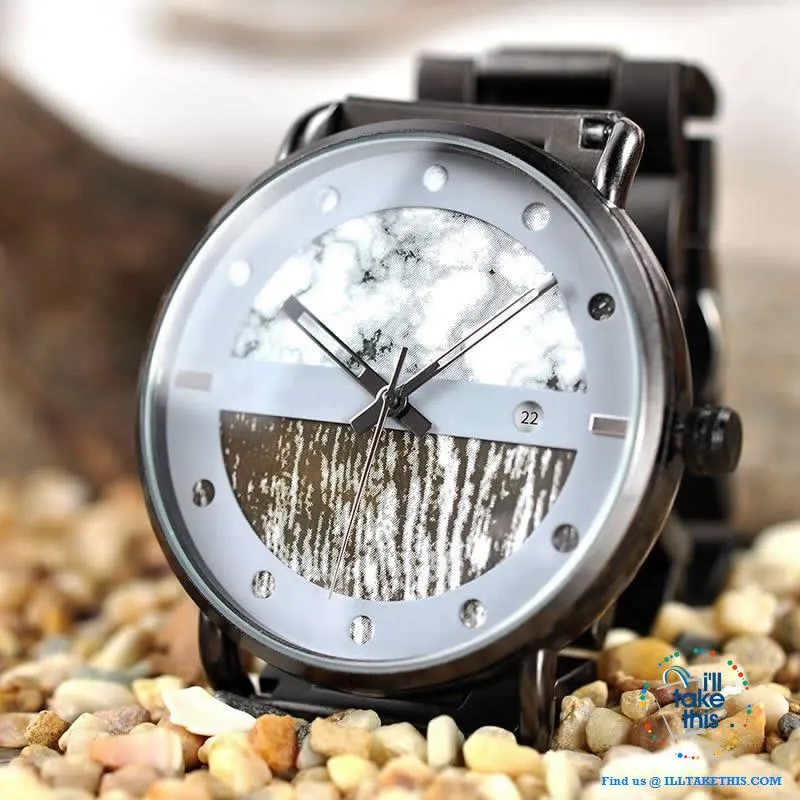 Wood Metal Men's and Women's Luxury style Watches, the Ultimate Timepieces with date display