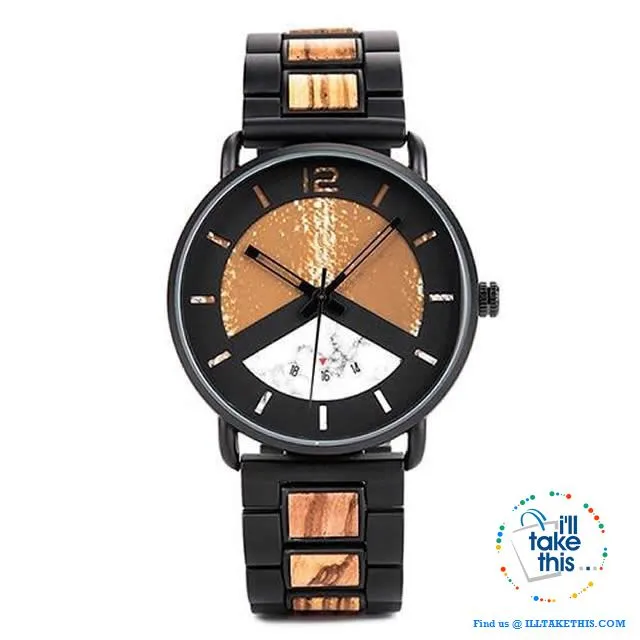 Wood Metal Men's and Women's Luxury style Watches, the Ultimate Timepieces with date display