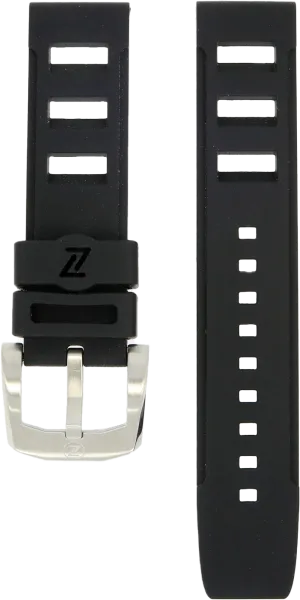Zelos Black Rubber Strap 22mm